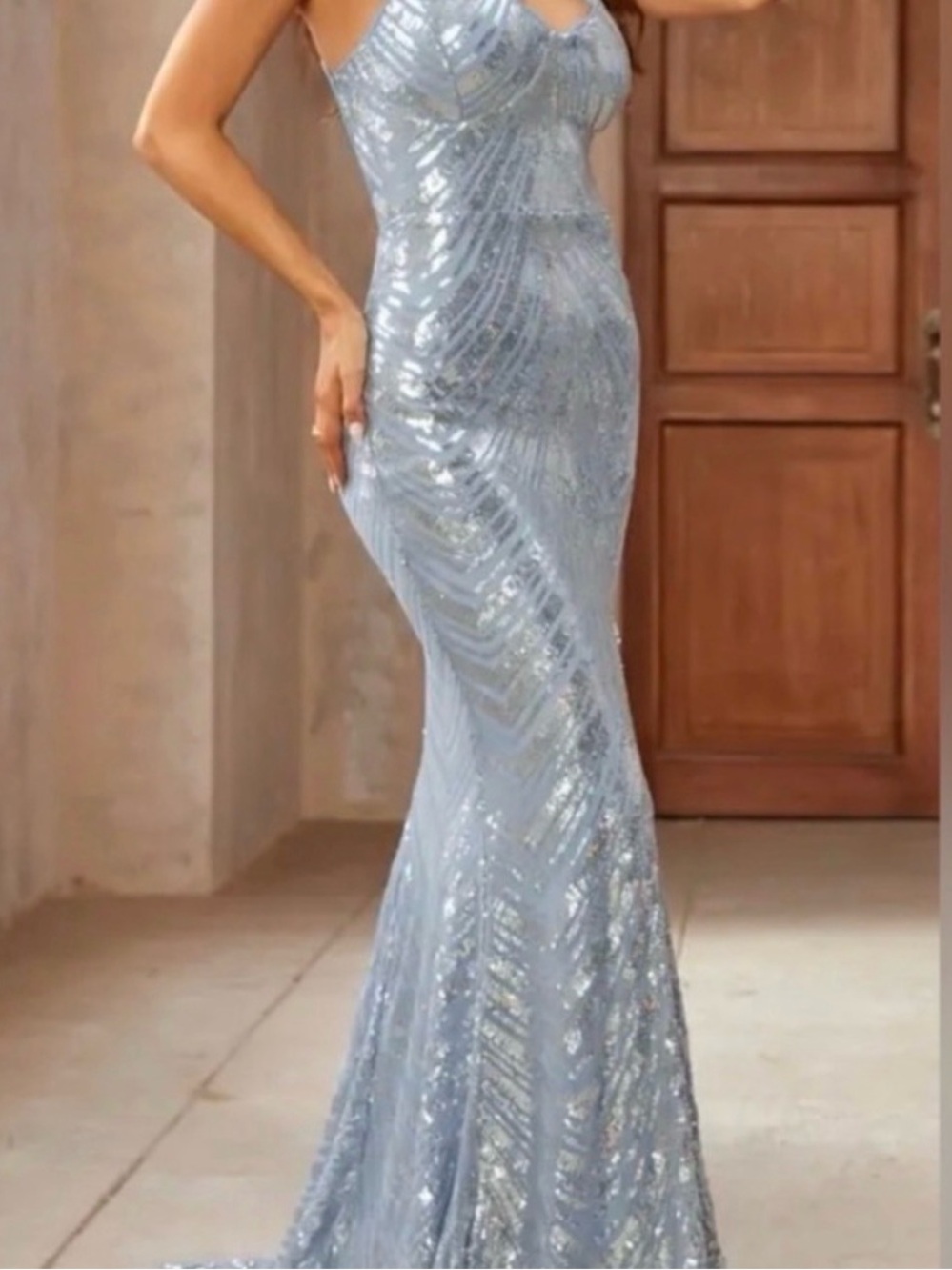 Silver Sequin Mermaid Gown
